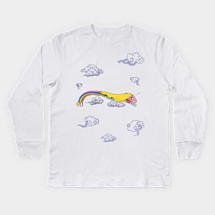 Rainbow lady and the clouds Kids Long Sleeve T-Shirt